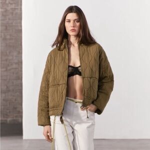 Quilted green cotton jacket